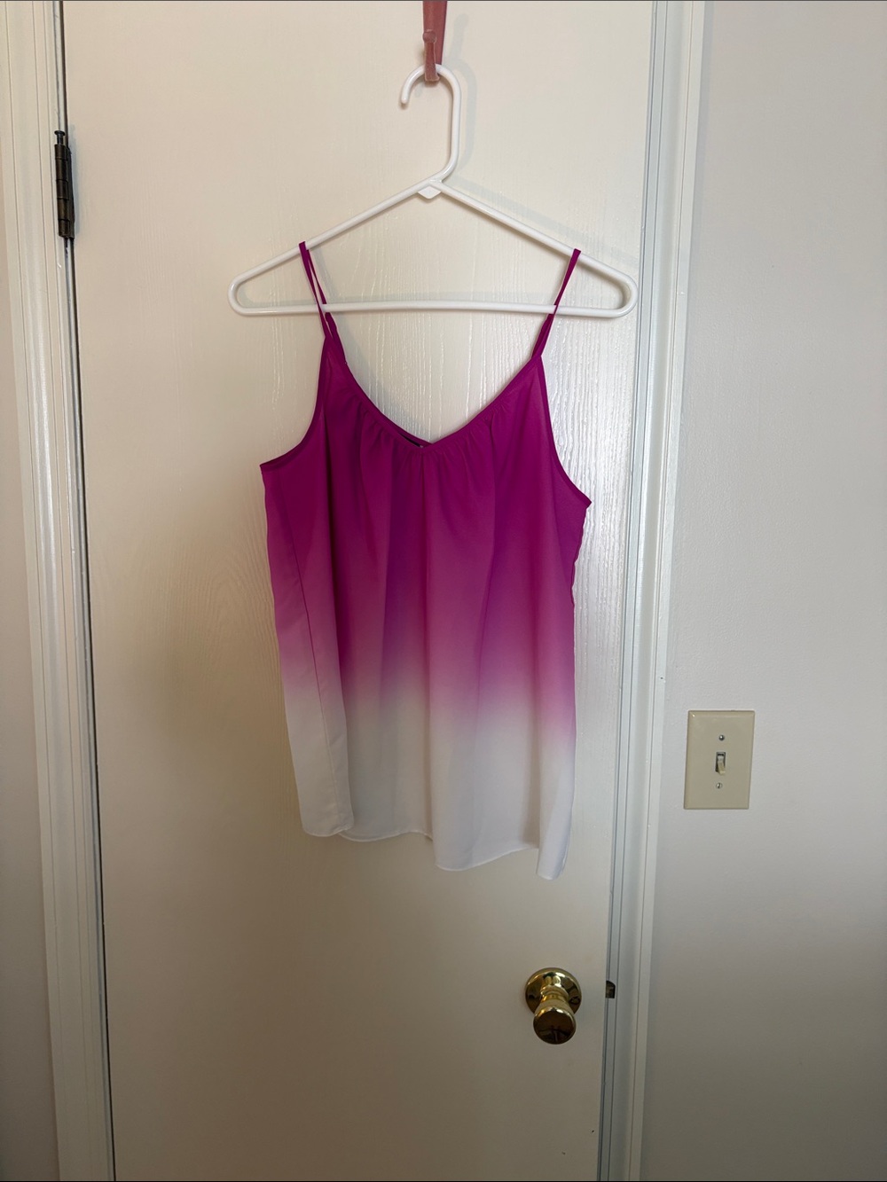 INC International Concepts Pink-to-White Ombre Spaghetti Strap Cami